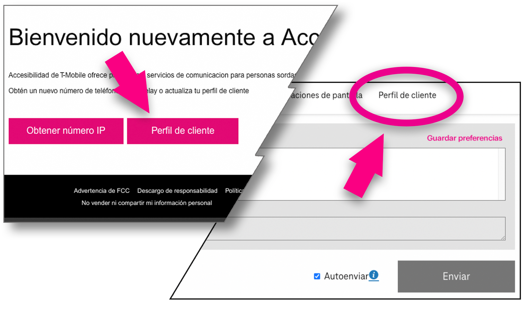 Para ver o actualizar su Perfil de Clientes